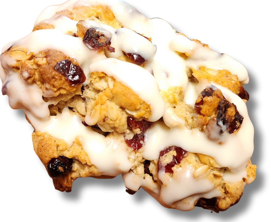 Avena, Chocolate Blanco  y Cranberries